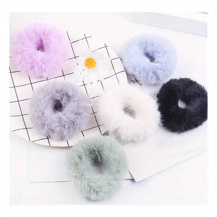 Pluizige Bont Scrunchies (6stuks)