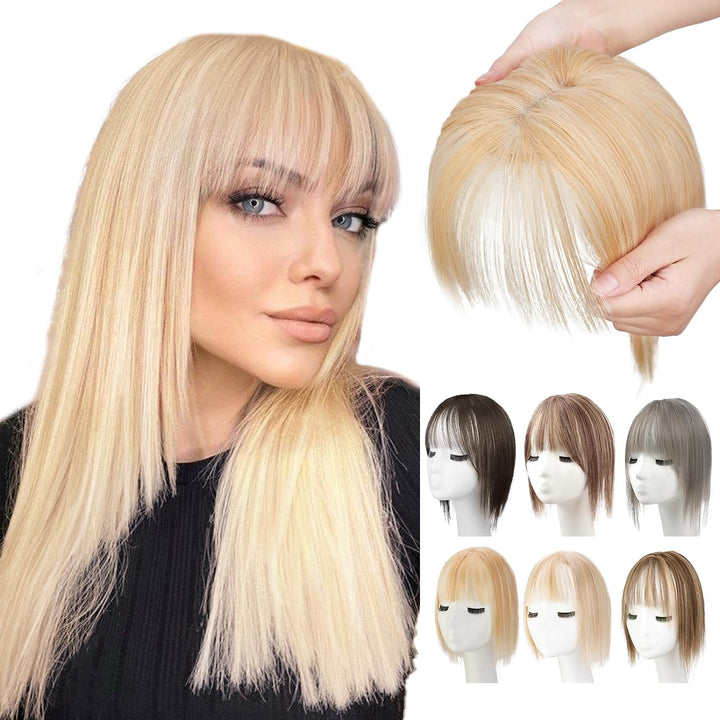 Chloe Haar Topper met Pony - Licht Honing Blond