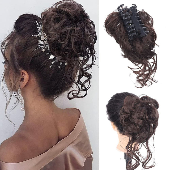 Curly Messy Bun Haarklem