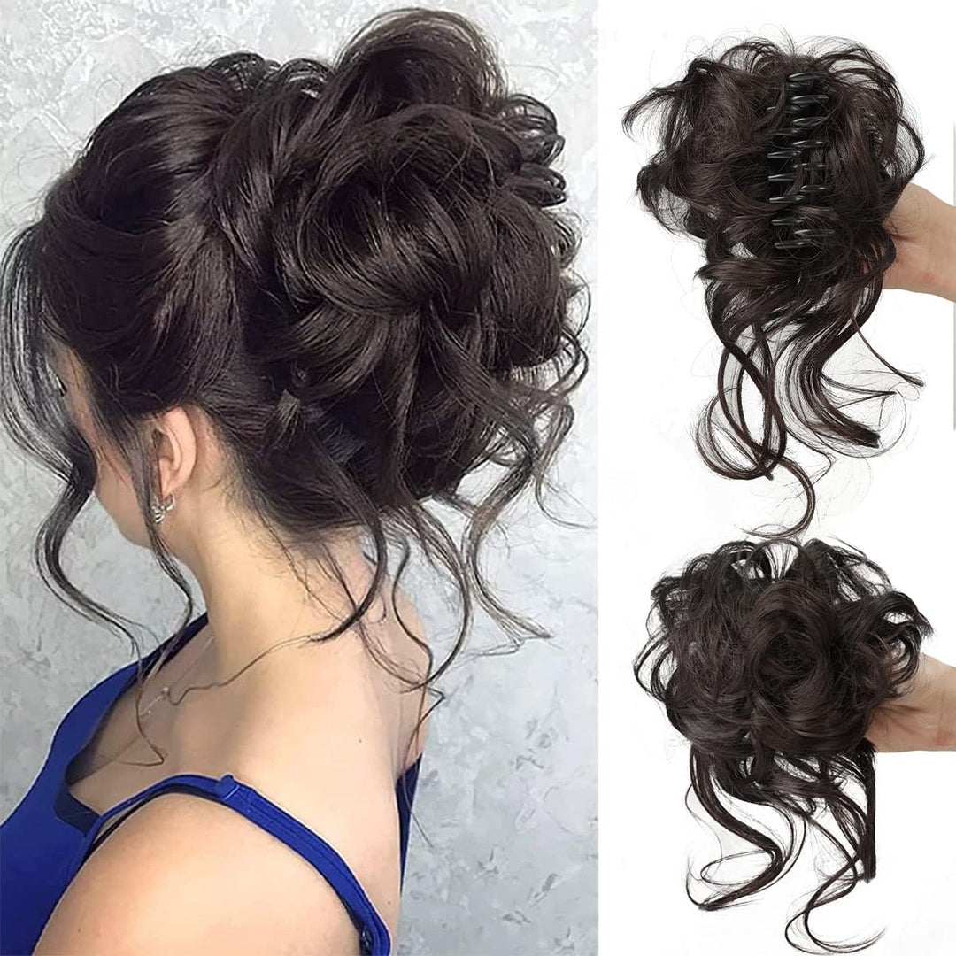 Curly Messy Bun Haarklem